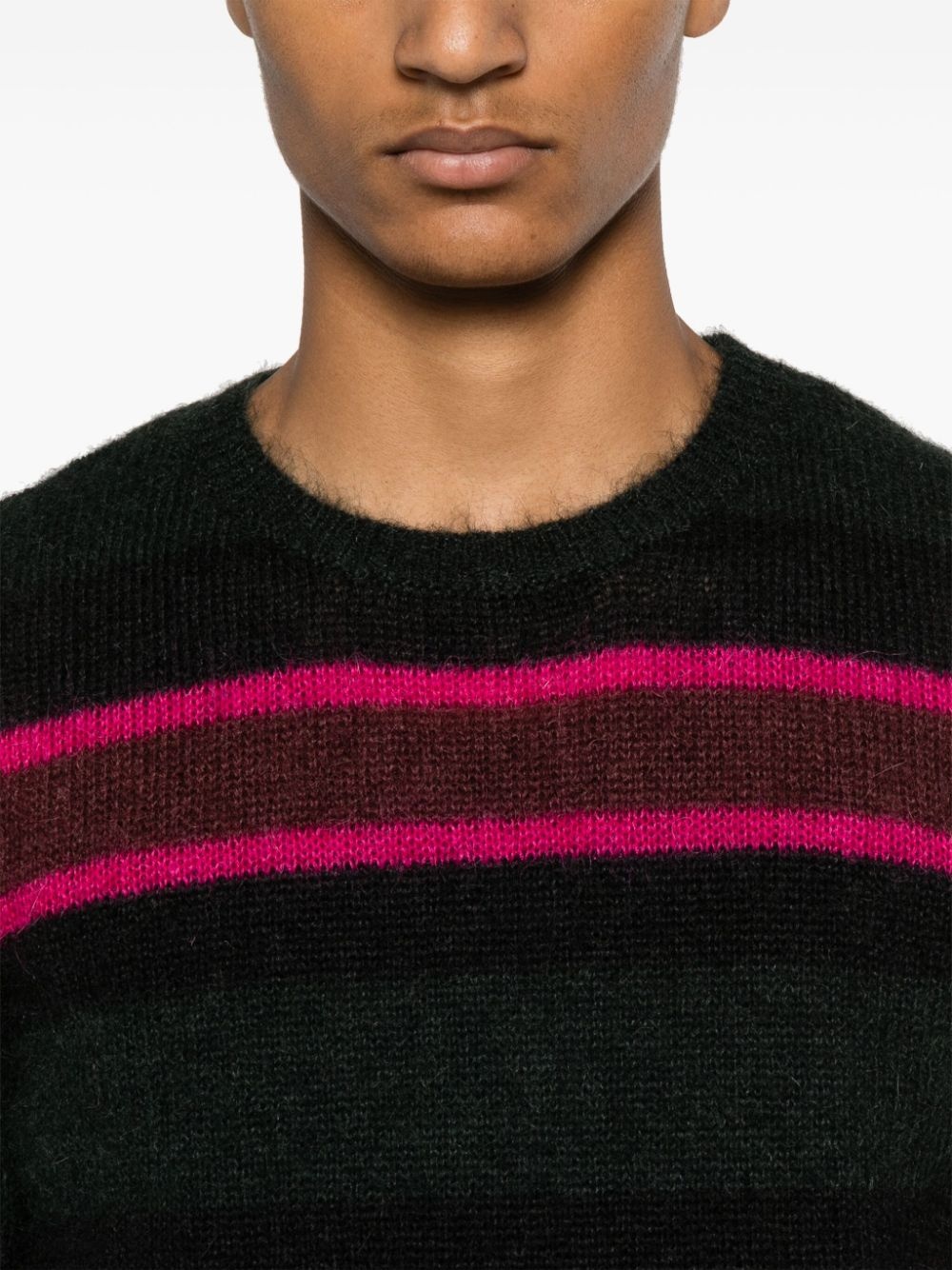 striped crew neck jumper - 5