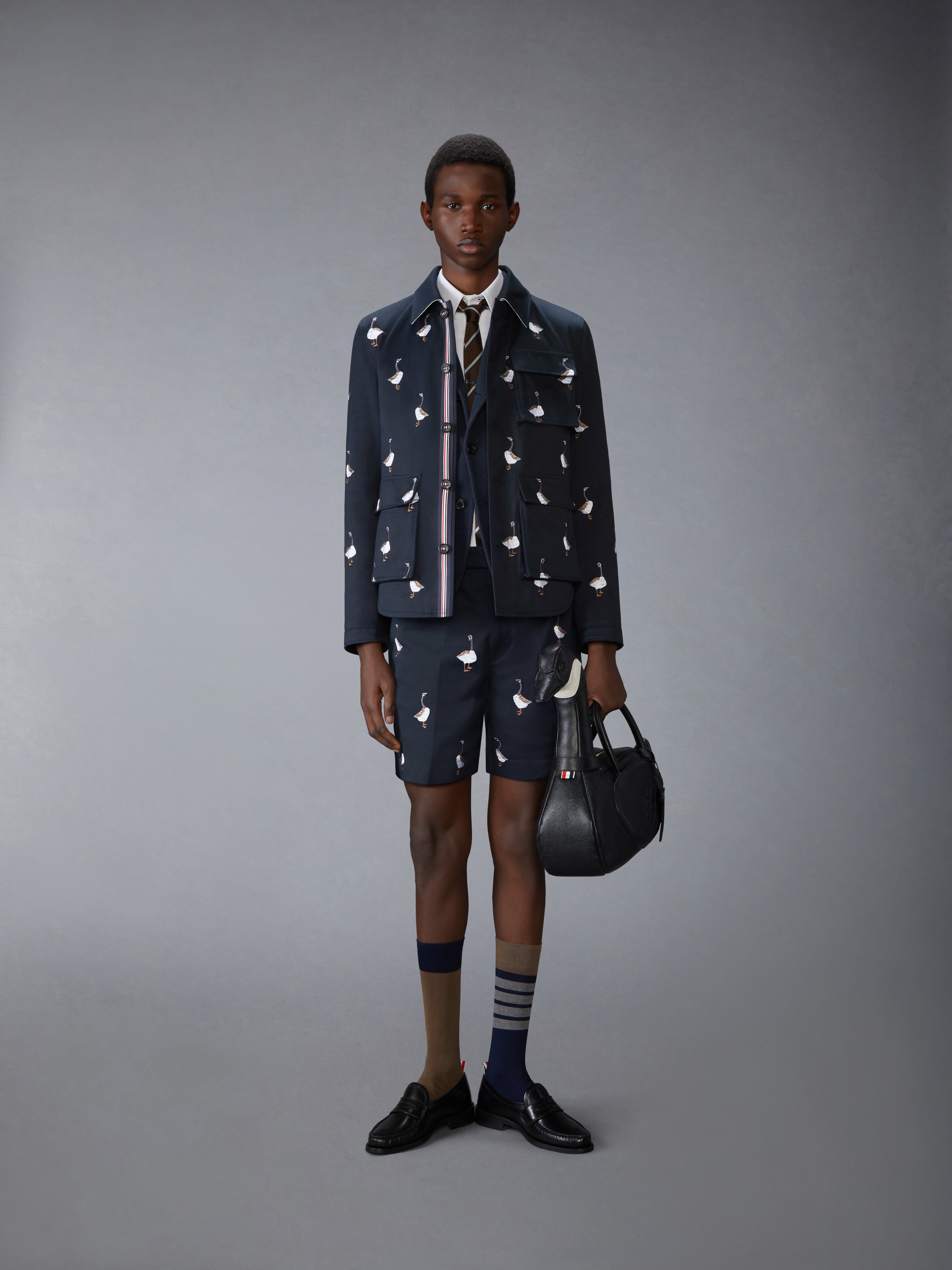 WOOL SILK PIQUE SACK JACKET - 4