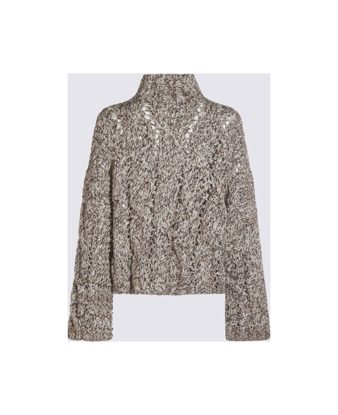 Grey And Beige Knitwear - 2