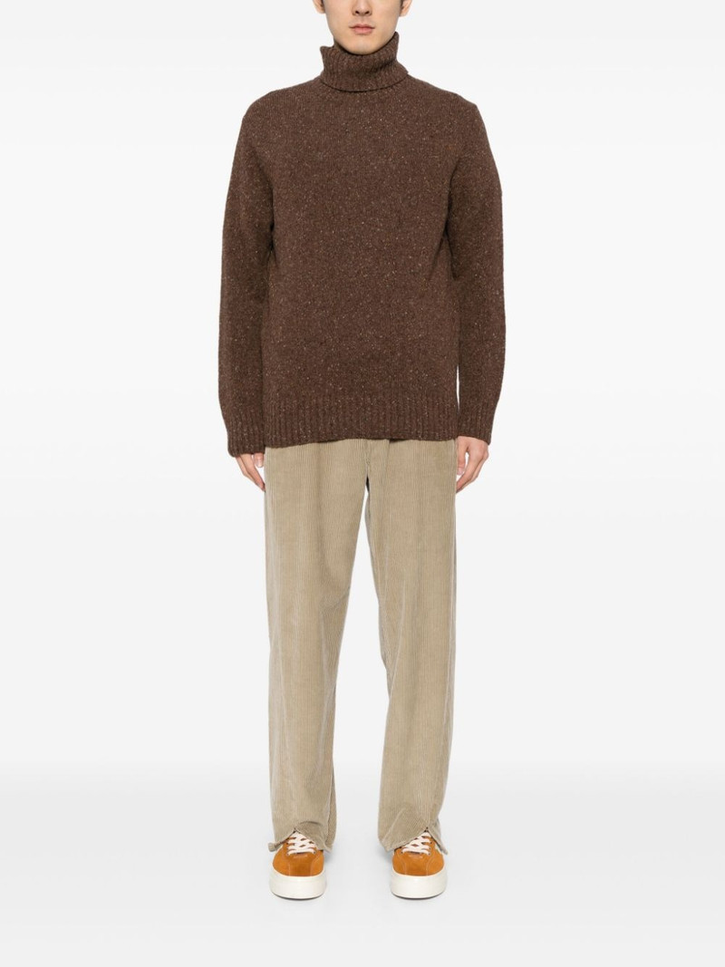 Universal Works roll neck tweed jumper outlook