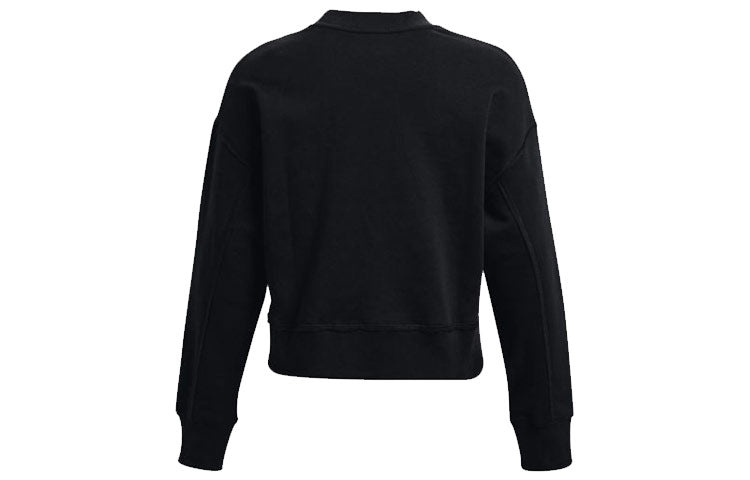 (WMNS) Under Armour Project Rock Fleece Crew Sweatshirt 'Black' 1365989-001 - 2