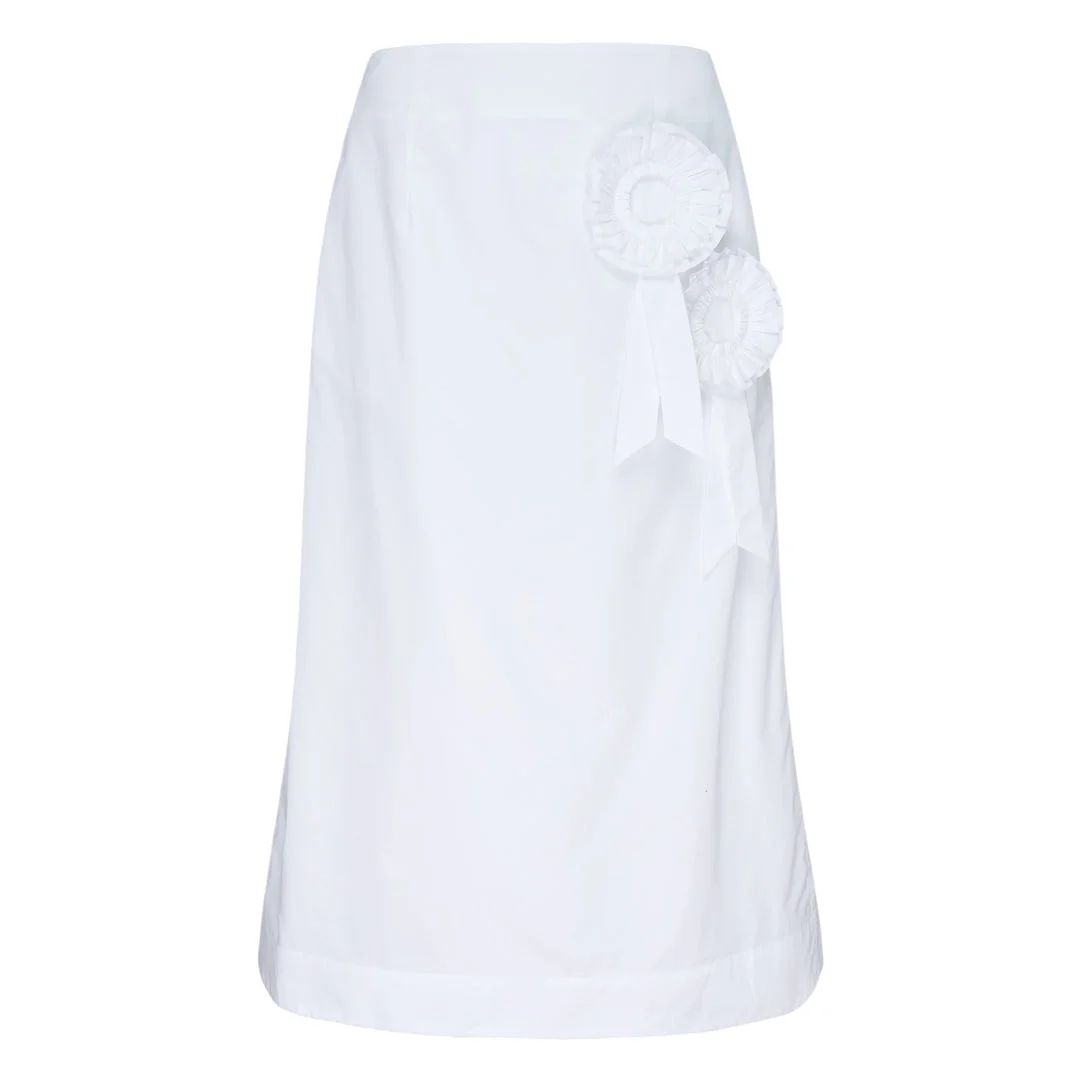 Ribbon Rosette Midi Skirt - 1