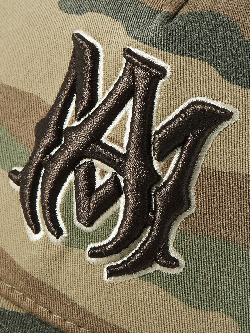 MA Logo-Embroidered Camouflage-Print Cotton-Canvas and Mesh Trucker Cap 4