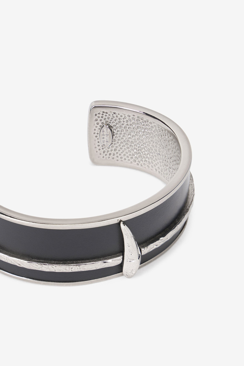 Black and Palladium Rigid Bracelet with Fang 5