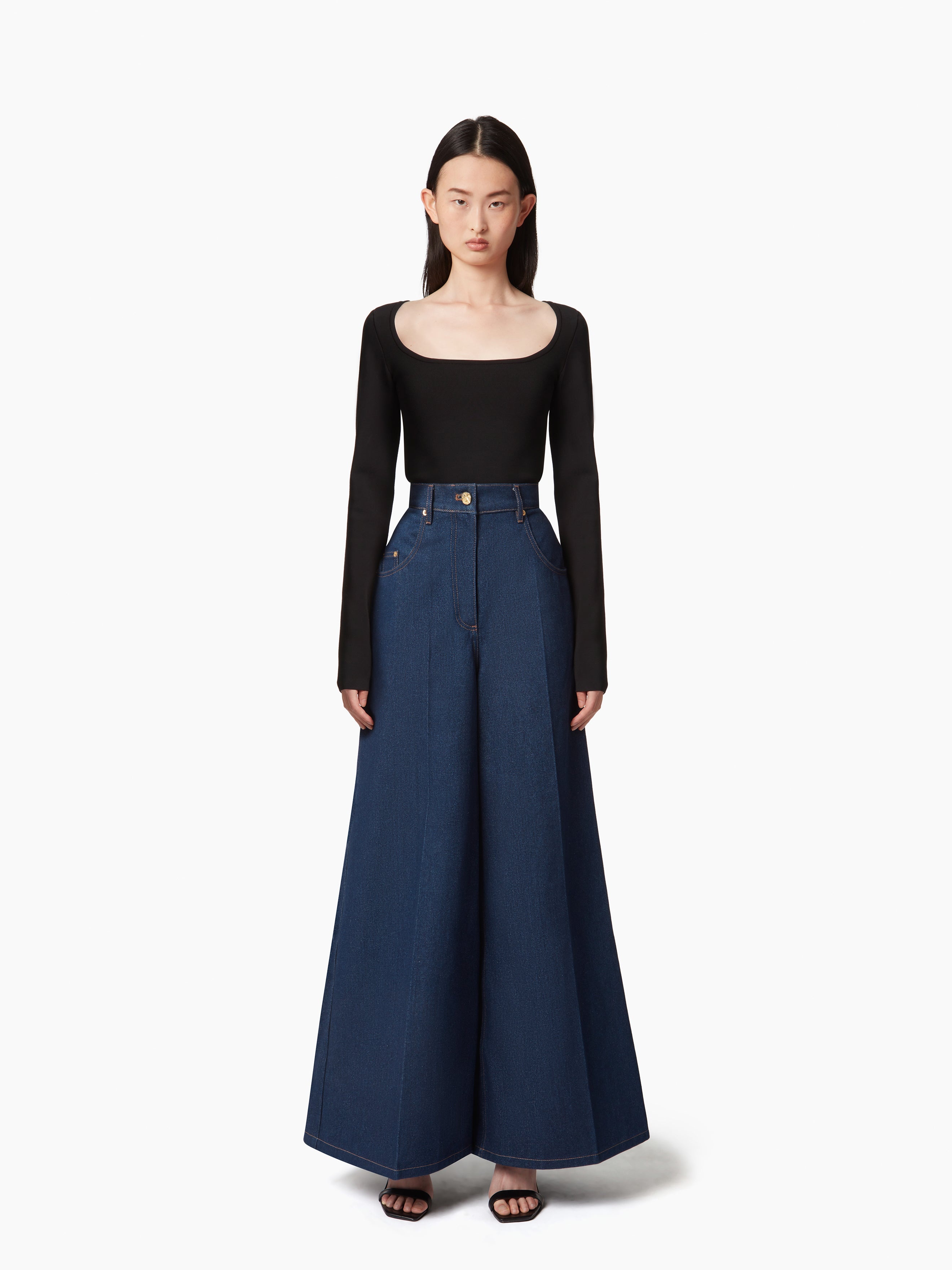 FLARED DENIM PANTS - 1