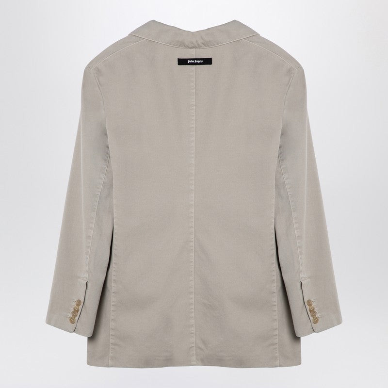 Palm Angels Beige Double-Breasted Cotton Jacket Women - 2