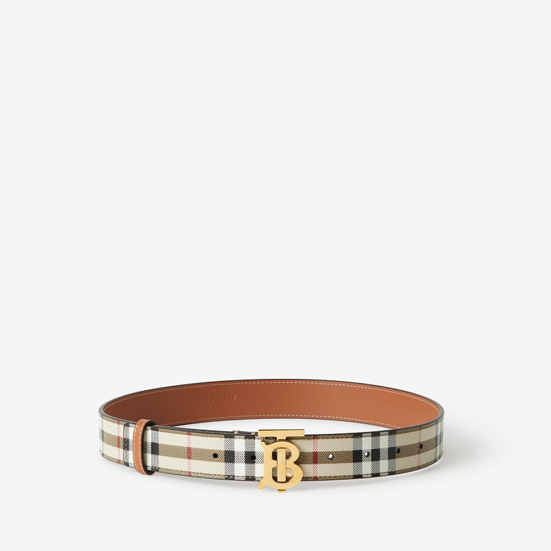 Check and Leather TB Belt 1