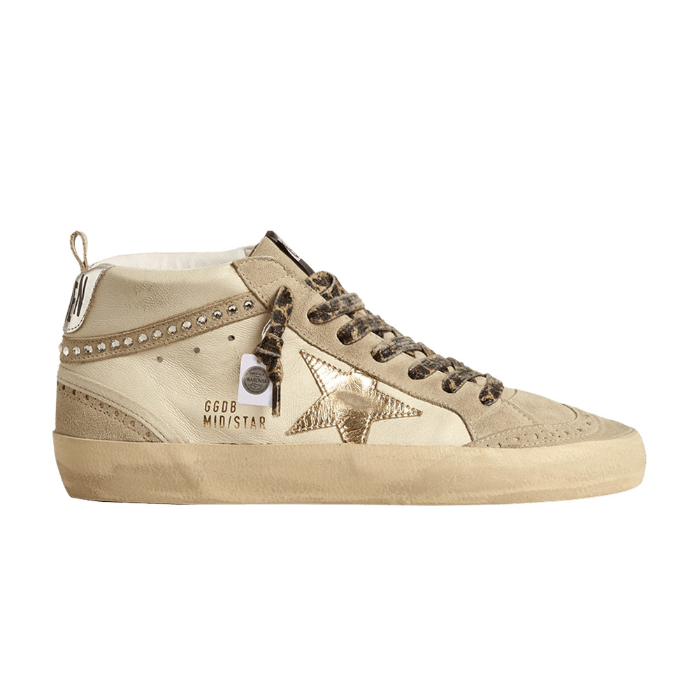 Swarovski x Golden Goose Wmns Mid Star 'Beige Leopard Laces' - 1