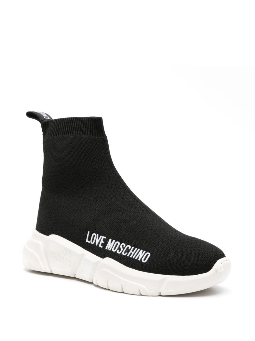 logo-appliquÃ© sock-ankle sneakers - 2