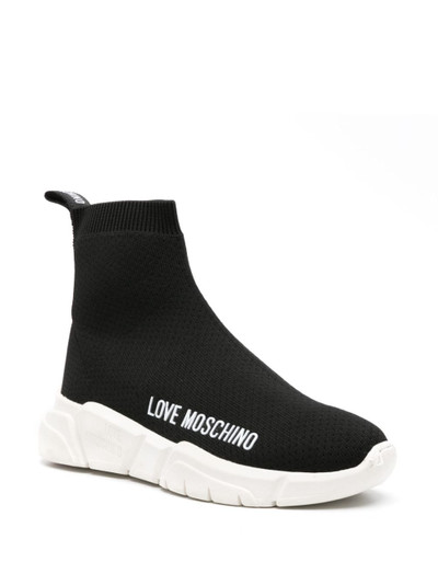 Moschino logo-appliquÃ© sock-ankle sneakers outlook