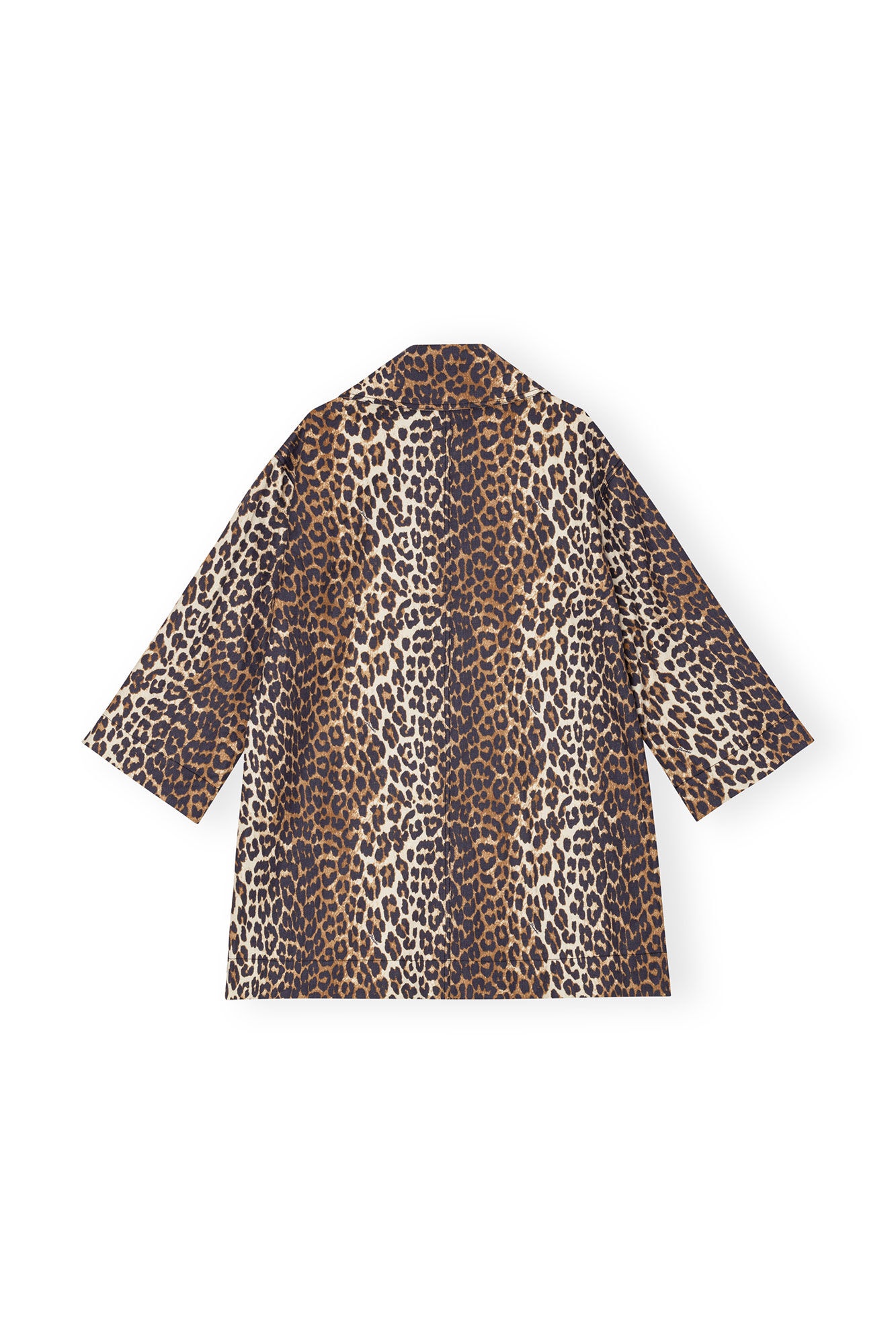 LEOPARD CANVAS OVERSIZED MIDI JACKET - 6
