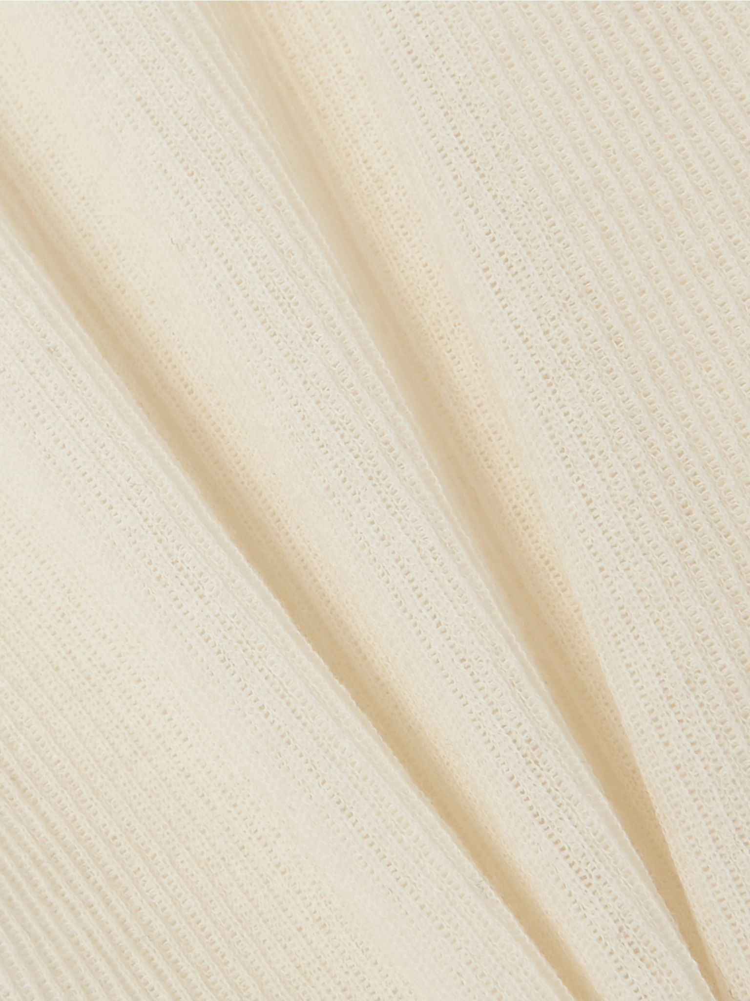 Ribbed cotton-blend top Cream - 5