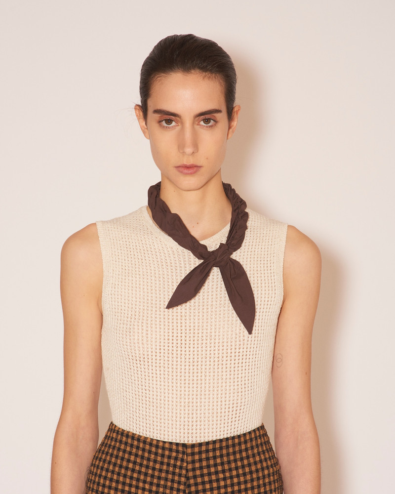 Nanushka TRI - Heavy poplin bow hair tie - Brown outlook