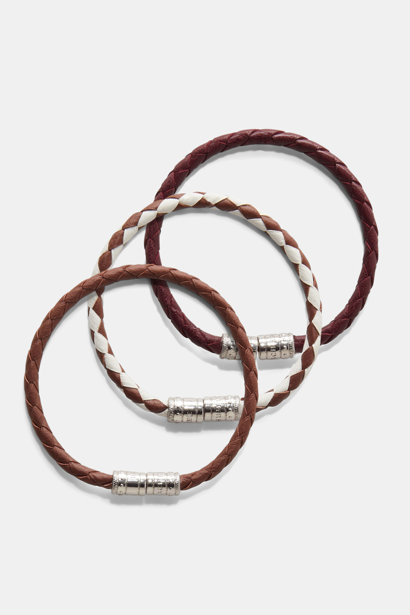 WOVEN ELEGANCE Cord bracelet Set of 3 1