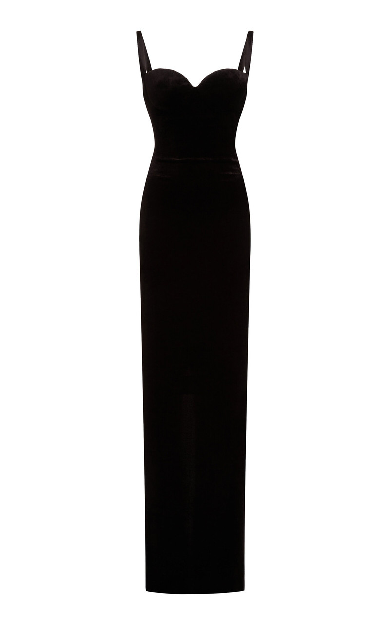 Velvet Bustier Gown black 1