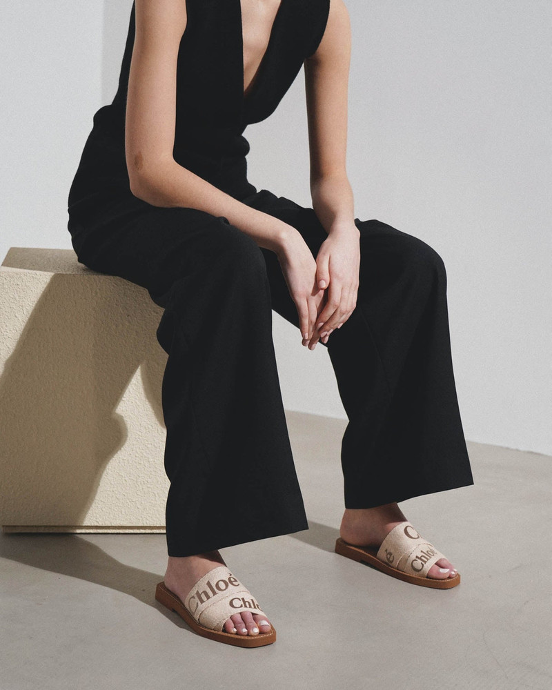 Chloé Woody blushy beige slide sandals outlook