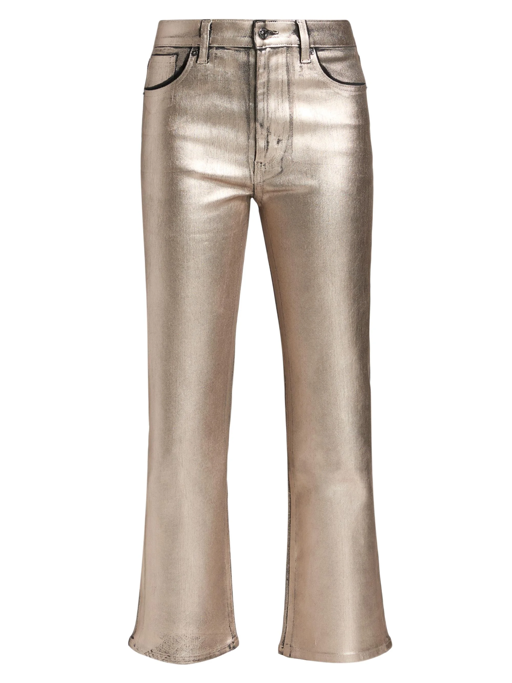 Women's The Reboot Metallic Crop Jeans - Champagne Coated - 1