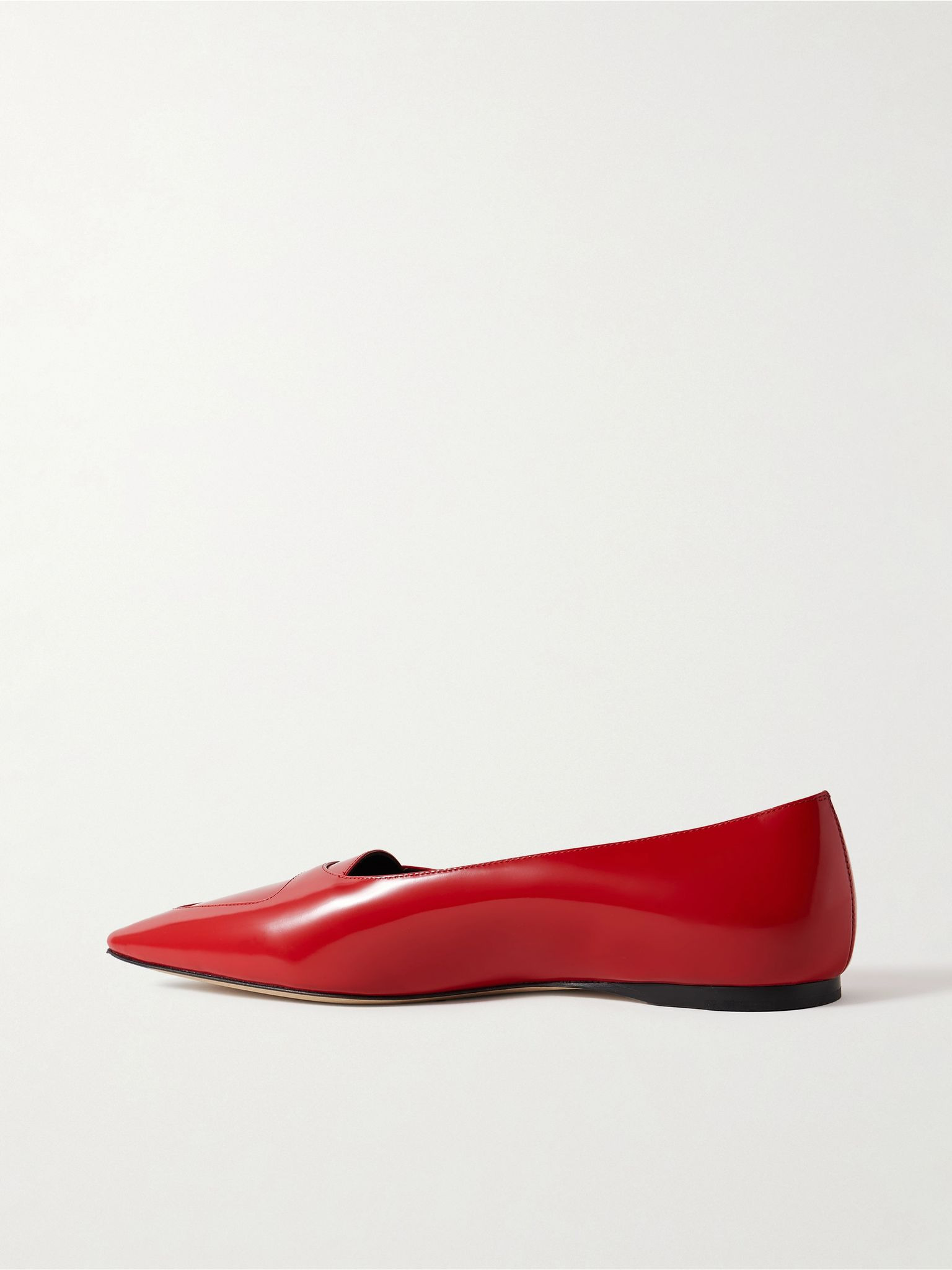 Viv glossed-leather ballet flats Red - 3