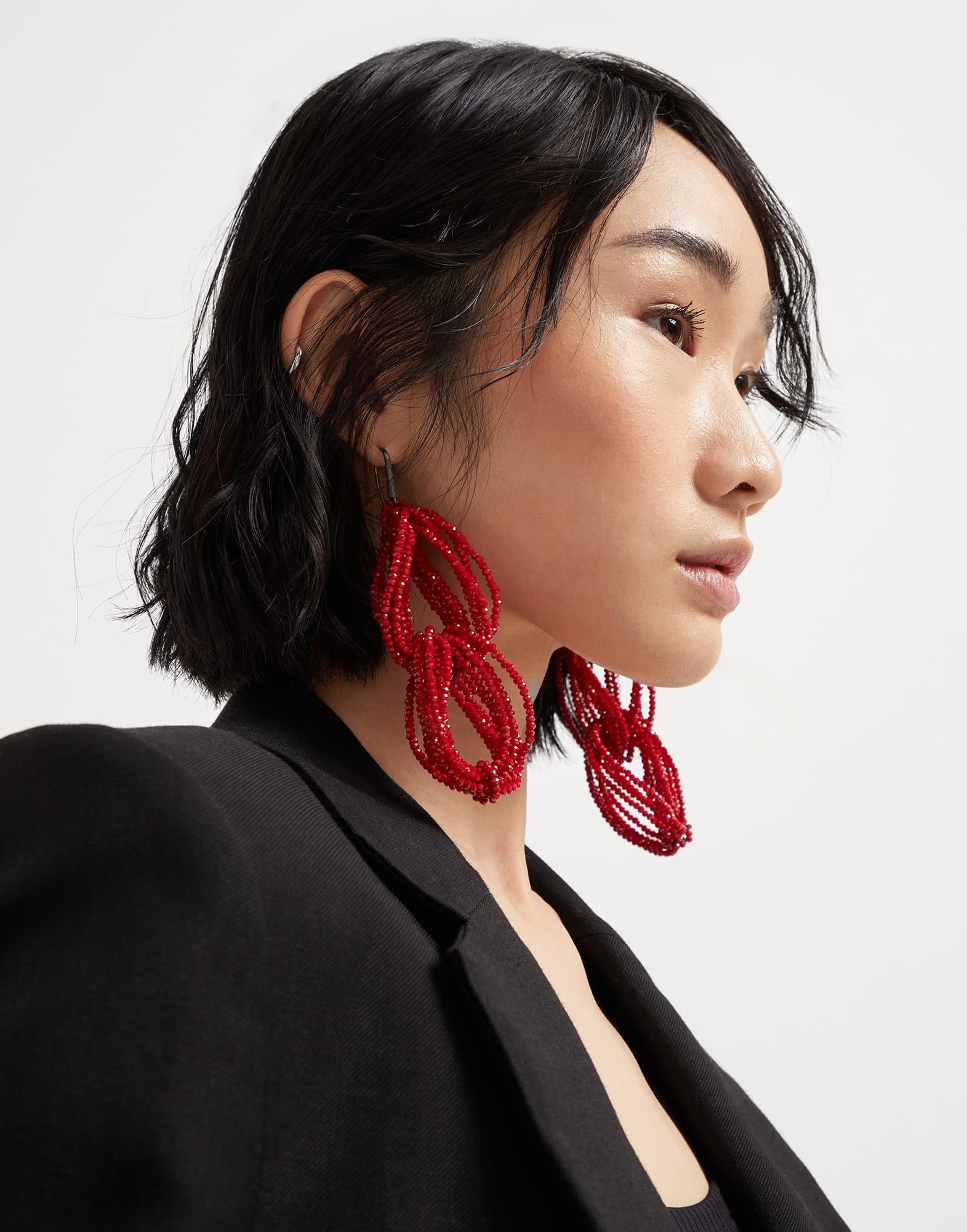 Red vetro and Sterling Silver drop earrings - 3