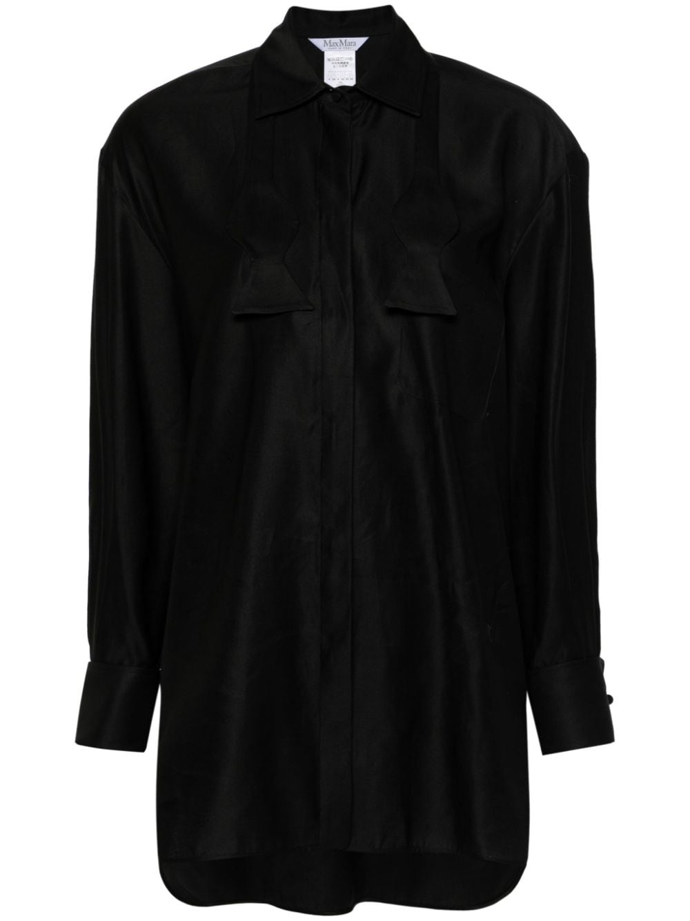 bow-detail cotton shirt - 1