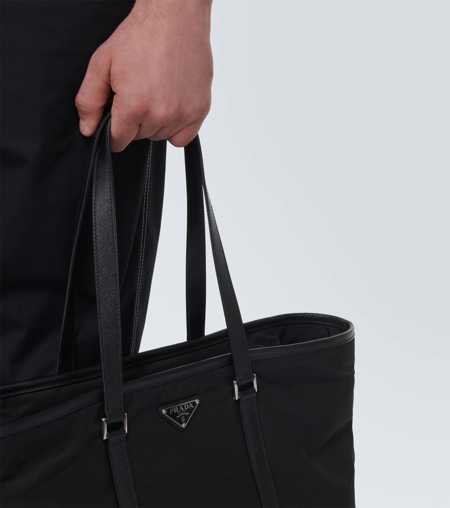 Re-Nylon leather-trimmed tote bag - 3