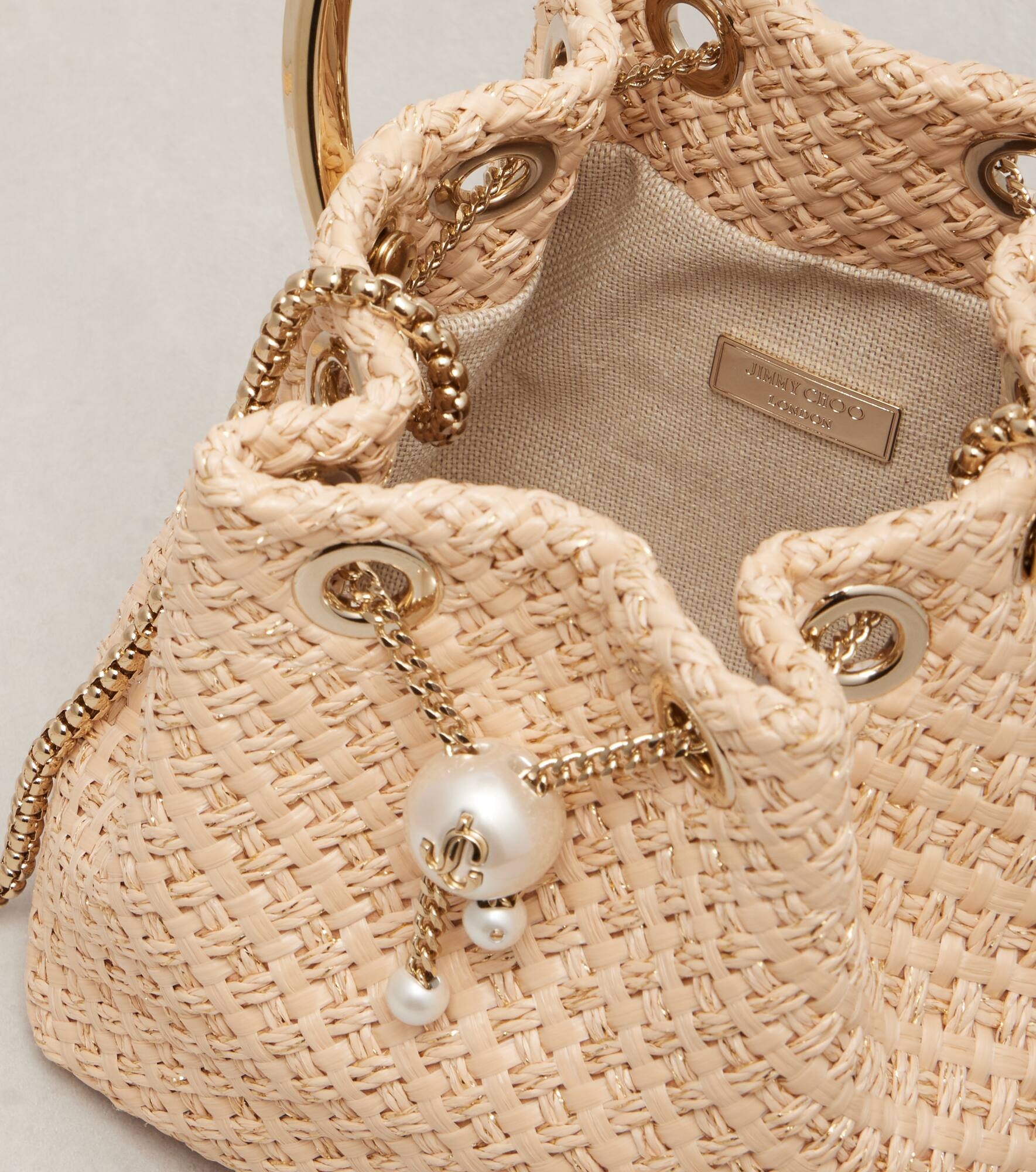 Bon Bon Small embellished raffia tote bag - 3