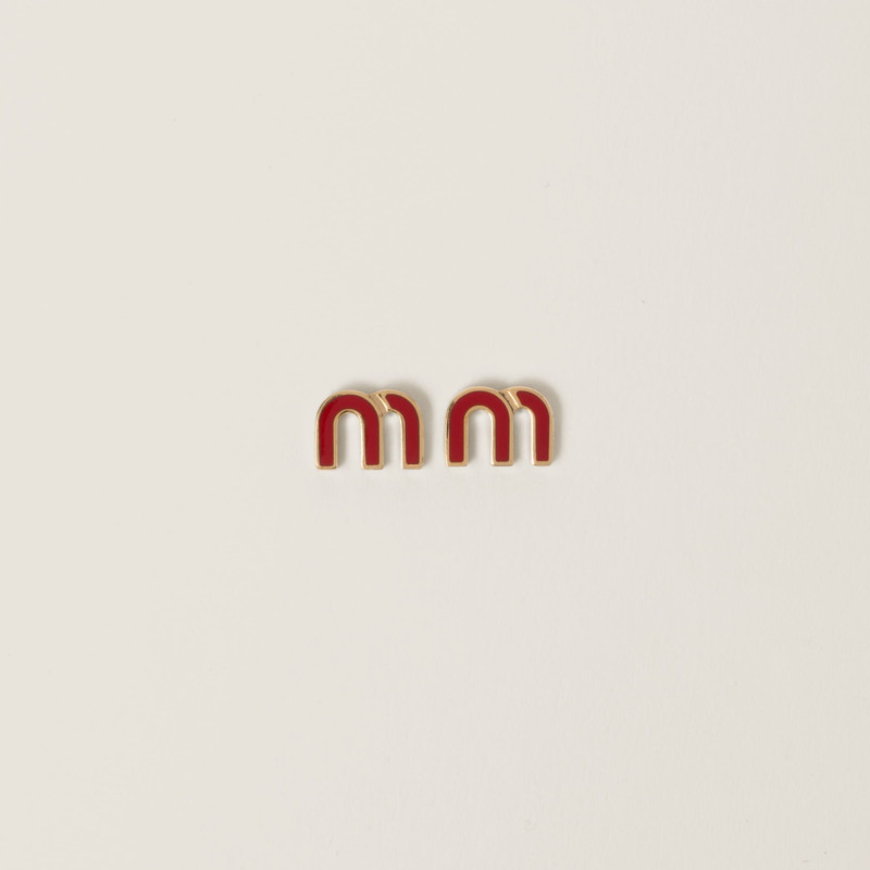 Enameled metal earrings - 1