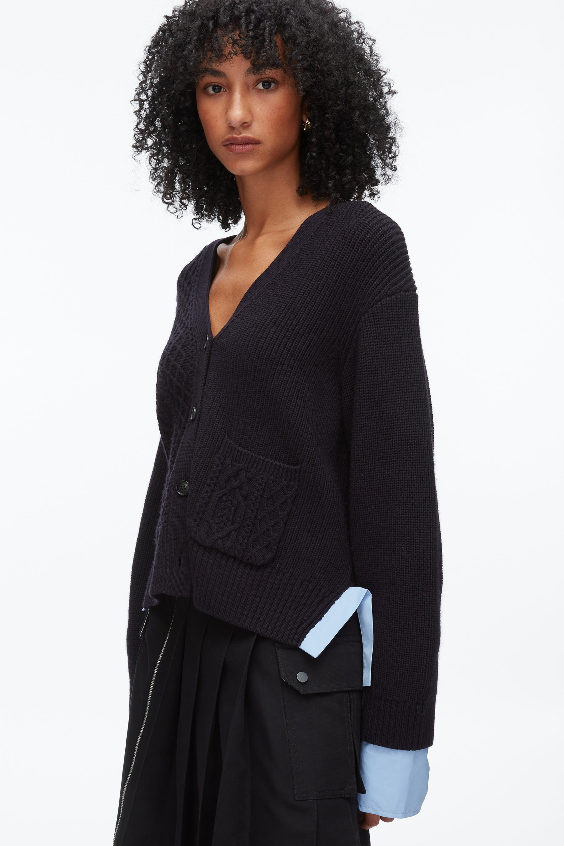 Cable Mix Boyfriend Cardigan - 6