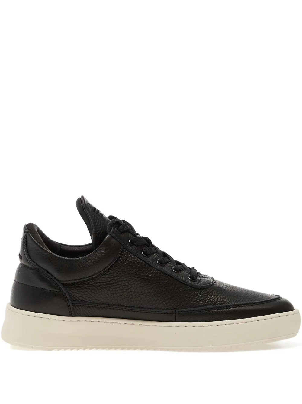 grained low top sneakers - 1