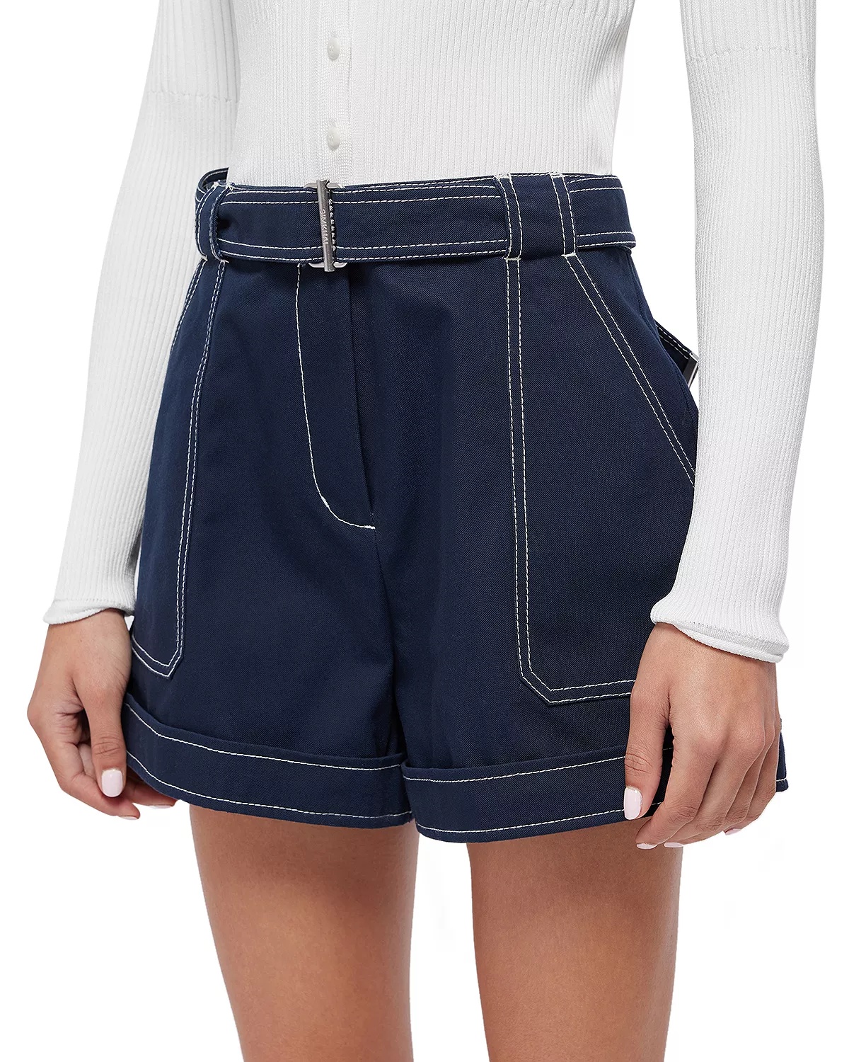 Lourie Cotton Belted Shorts - 4