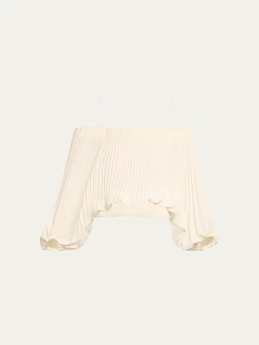 Sienna Pleated Off-The-Shoulder Top - 1
