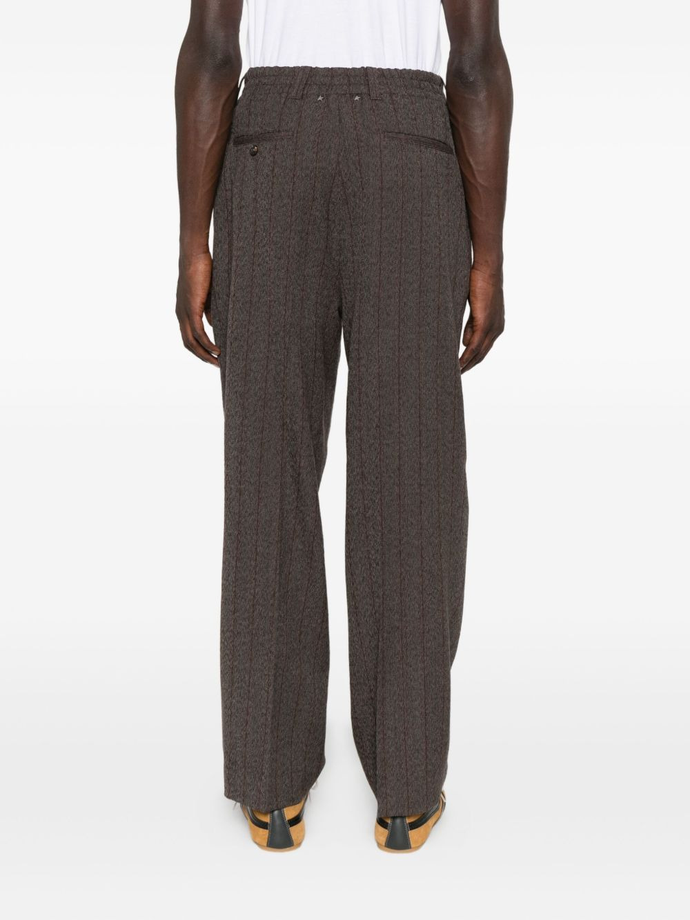 pinstripe-pattern wool trousers - 4
