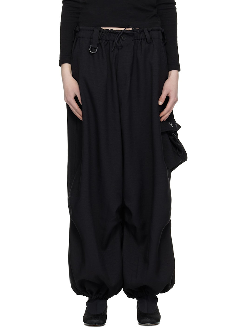 Black Sport Uniform Wide Cargo Pants 1