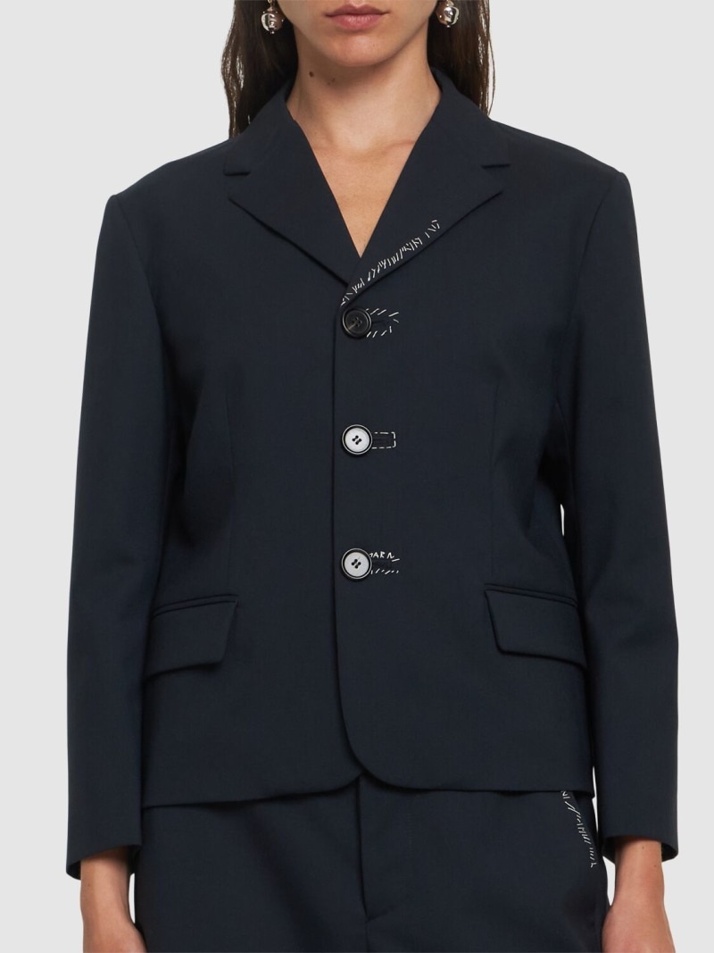 Single breast wool jacket - 3