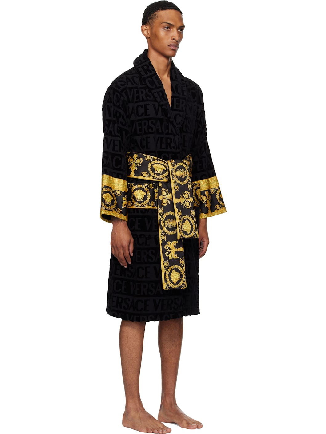Black 'I Heart Baroque' Bathrobe - 2