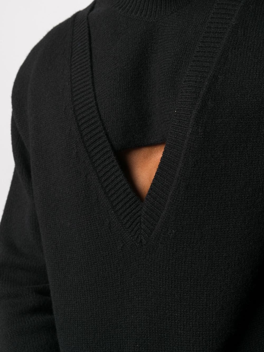 deconstructed V-neck jumper - 5