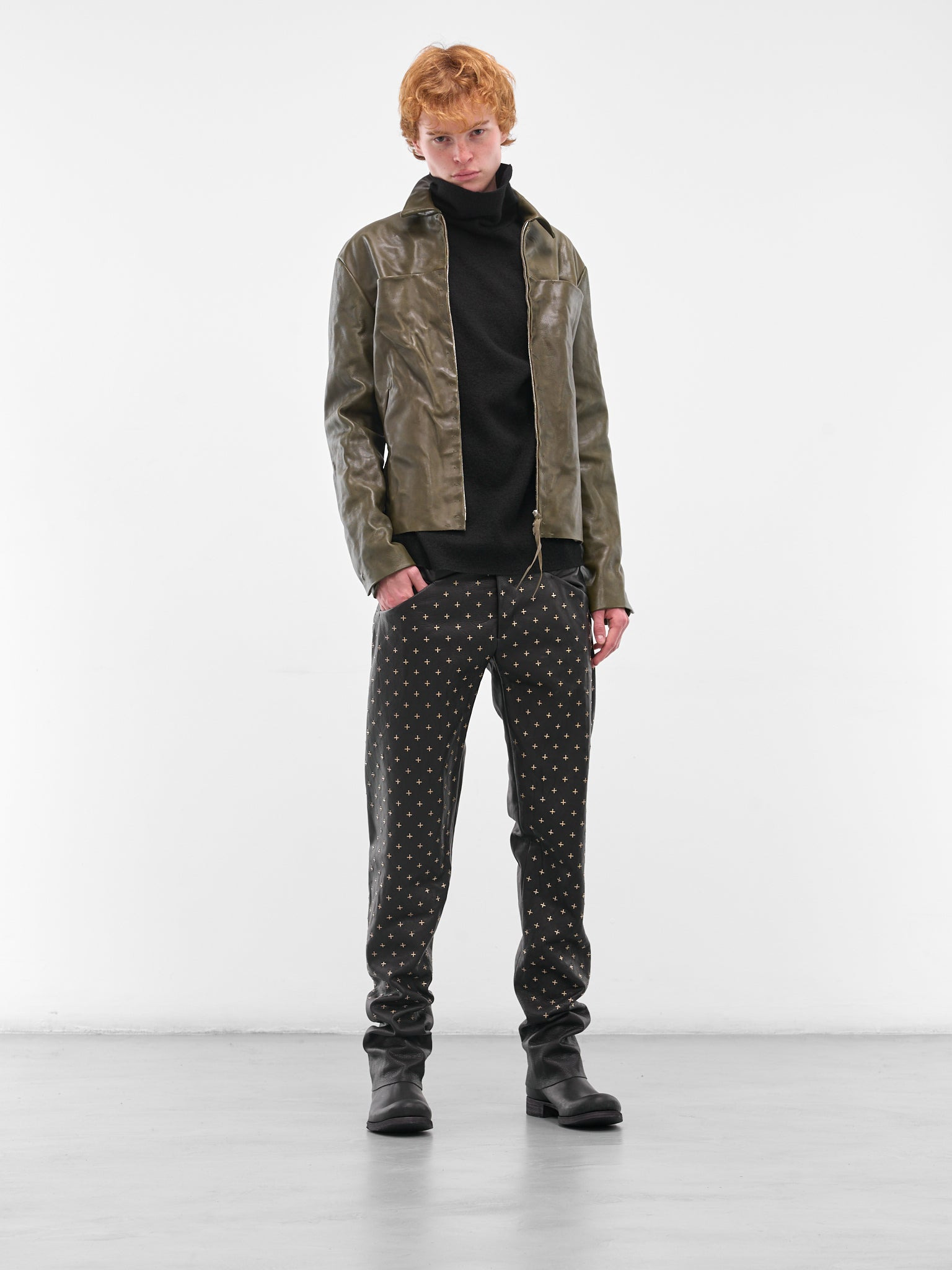 Buffalo Leather Zip Trucker Jacket - 6