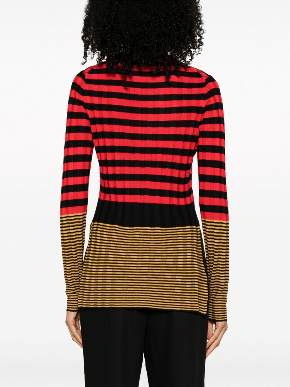 ribbed-knit striped jumper - 4