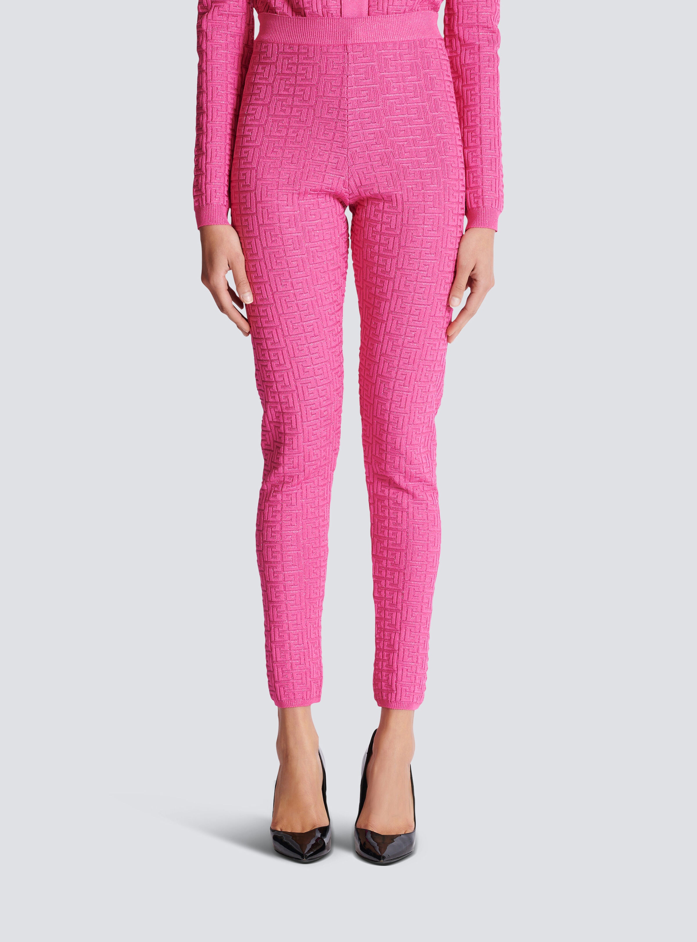 Knit leggings with monogram - 5