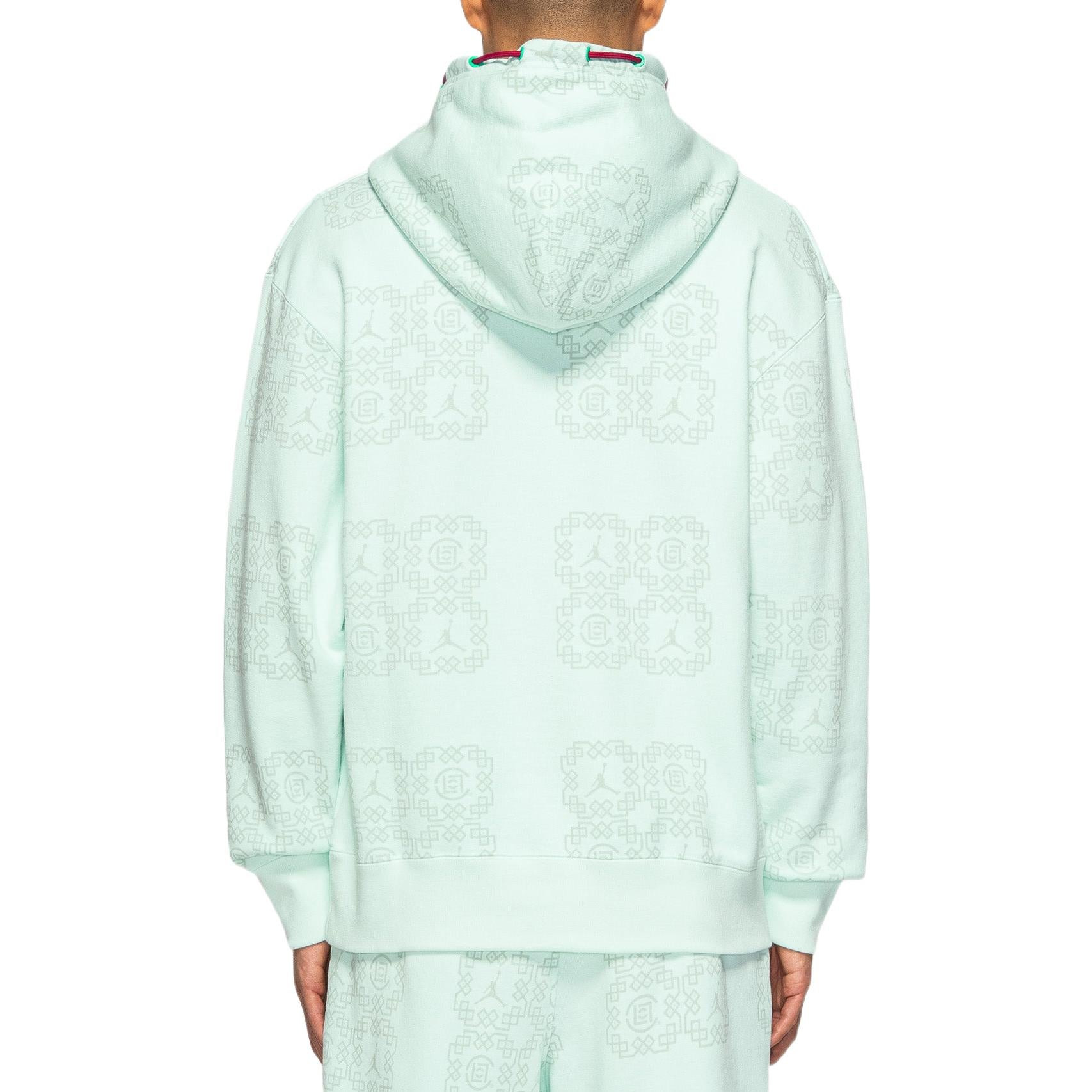 Men's Air Jordan x CLOT Crossover China Logo Full Print Pullover Asia Edition Autumn Green DO0008-39 - 5