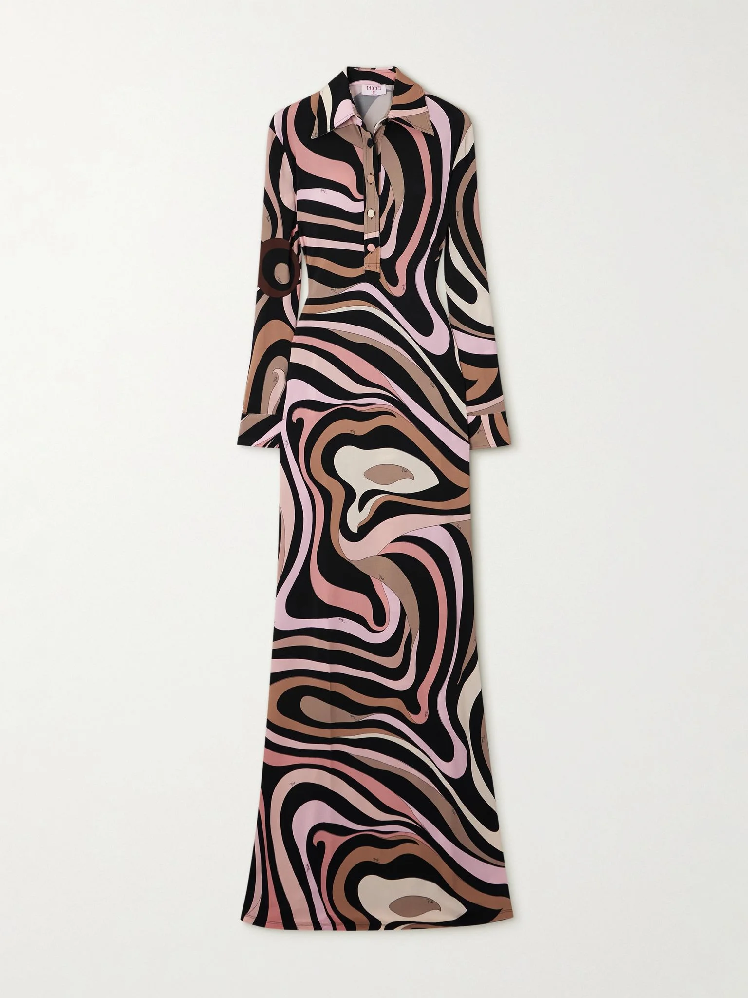 Printed jersey maxi dress Pink - 1