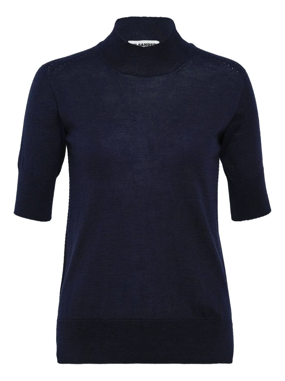 high-neck short-sleeve sweater - 1