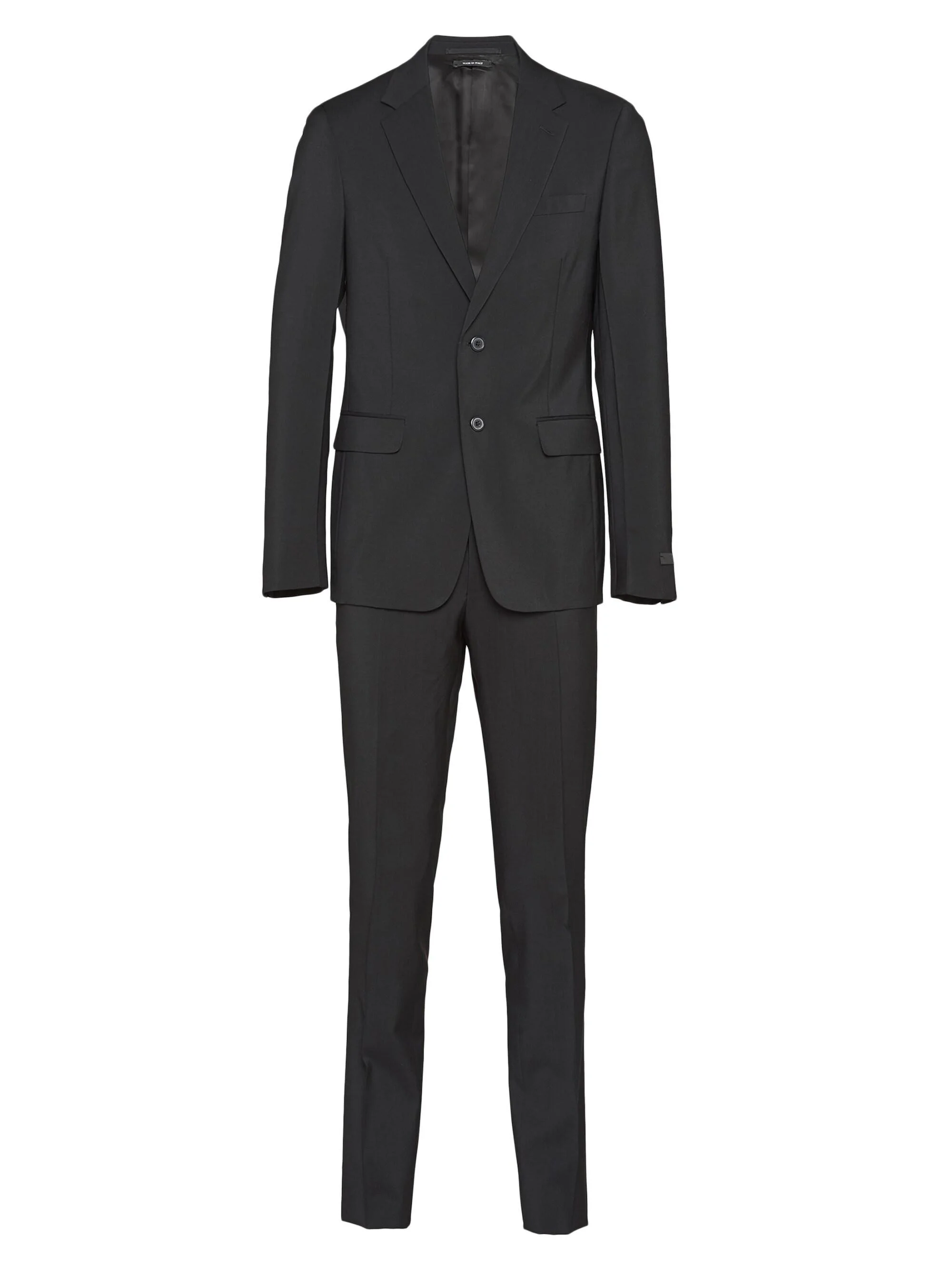 Men's Single Breasted Wool and Mohair Suit - Black - 1