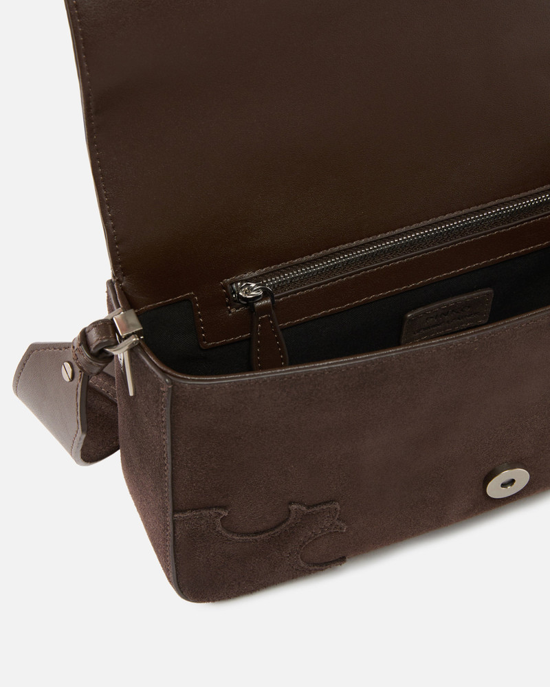 LOVE BAG ONE SLOUCHY MEDIUM SHOULDER BAG IN SUEDE WITH INLAYS 4