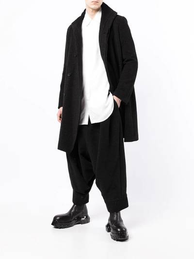 Julius high-neck single-breasted coat outlook