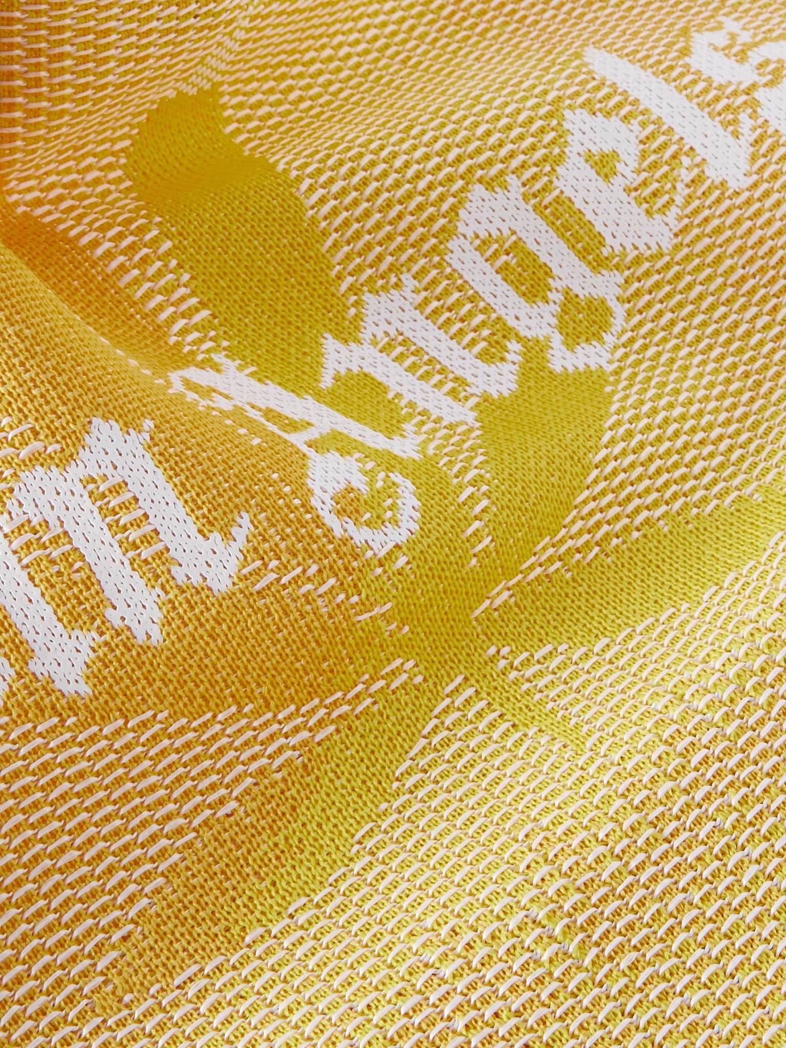 Logo-Print Raffia Tote Bag - 5