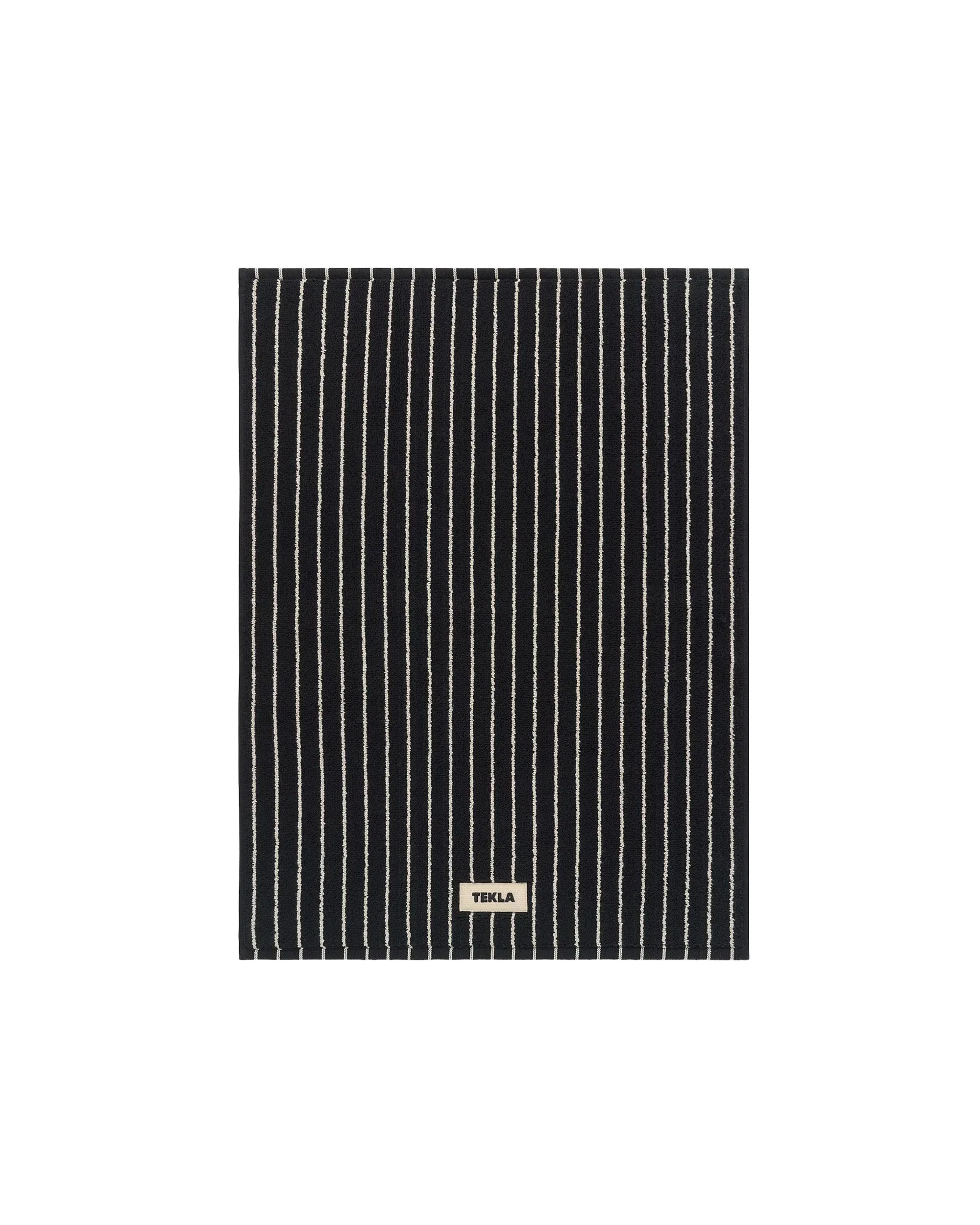 Tekla Terry Bath Mat Black Stripes - 1