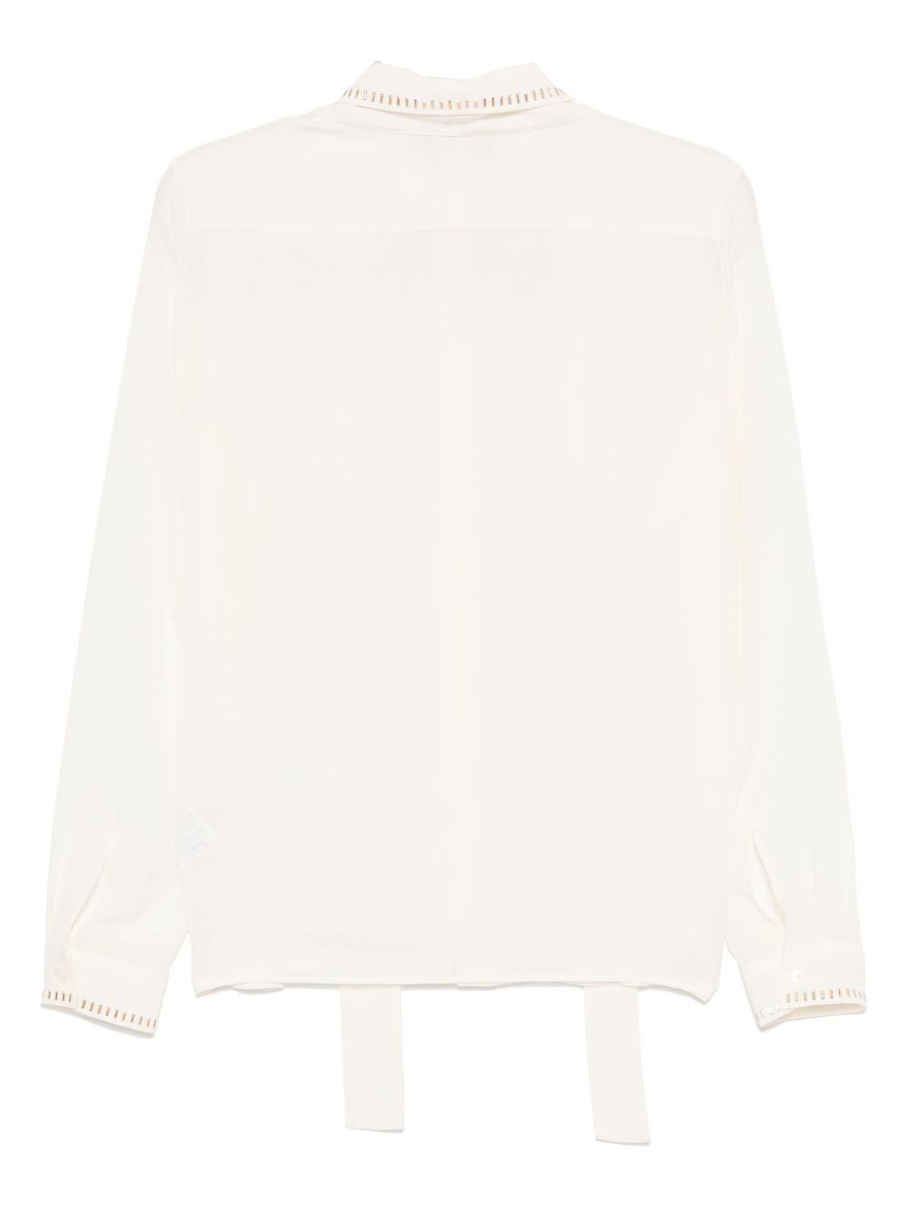 stud-embellished silk shirt - 2