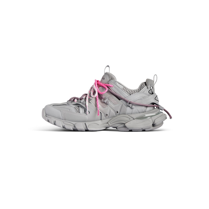 BALENCIAGA Women's Track Trail Laces Sneaker  in Grey/pink outlook
