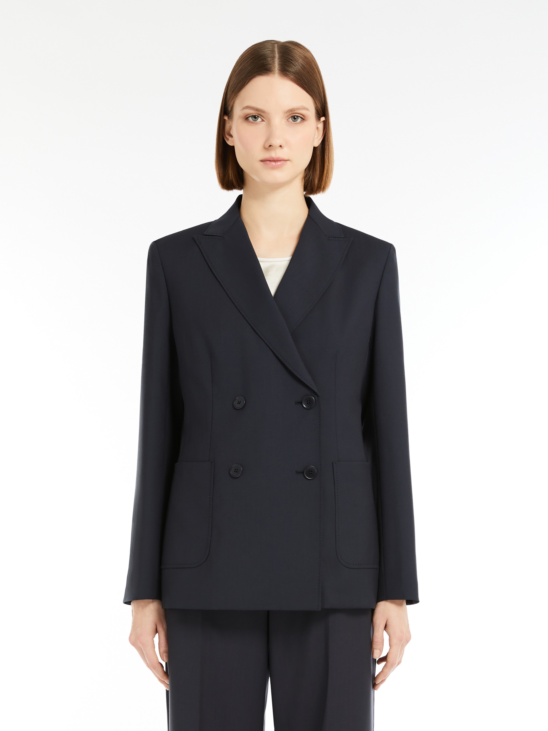 NERVOSO Double-breasted blazer in stretch wool canvas - 3